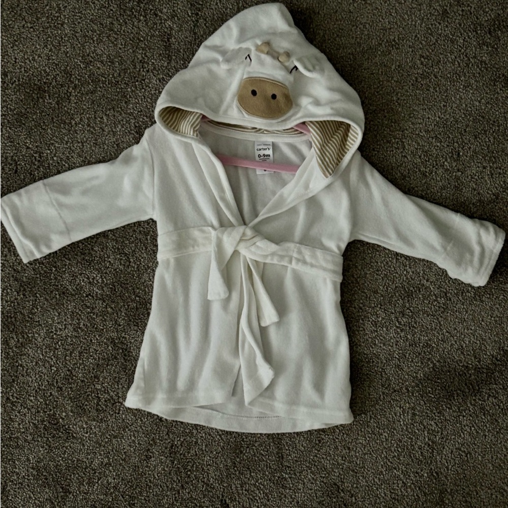 Carter's Cream Hooded Kids Bathrobe